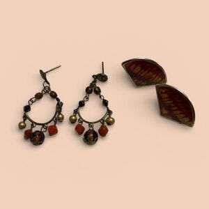 Bohemian Earth Tone Earring Collection – 2 Pairs